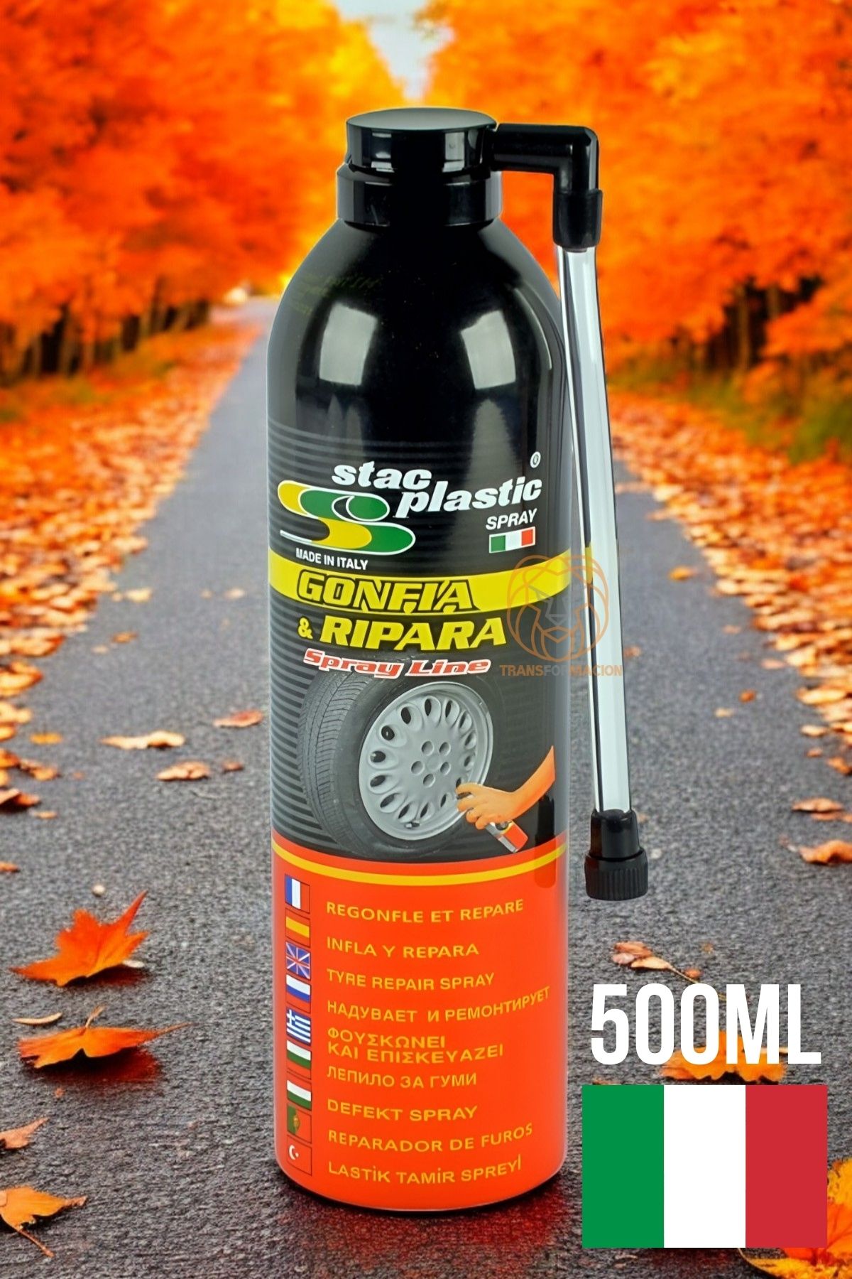 ModaCar Stac Italy Lastik Tamir Köpüğü Lastik Tamir ve Şişirici Sprey 500 ml 