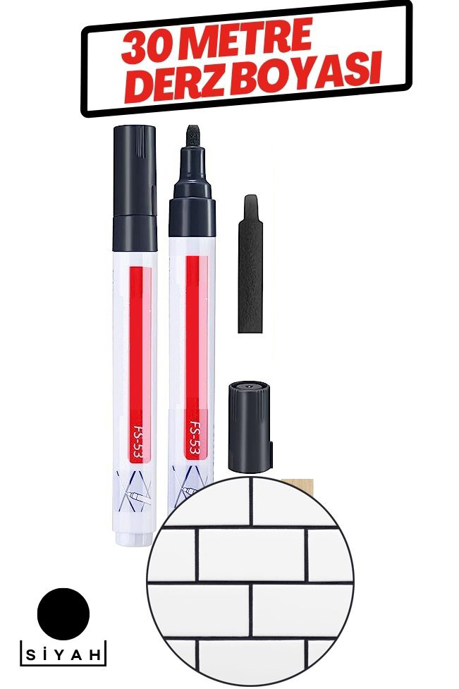Derz Arası 30 Metre Boyama Rötüş Kalemi SİYAH