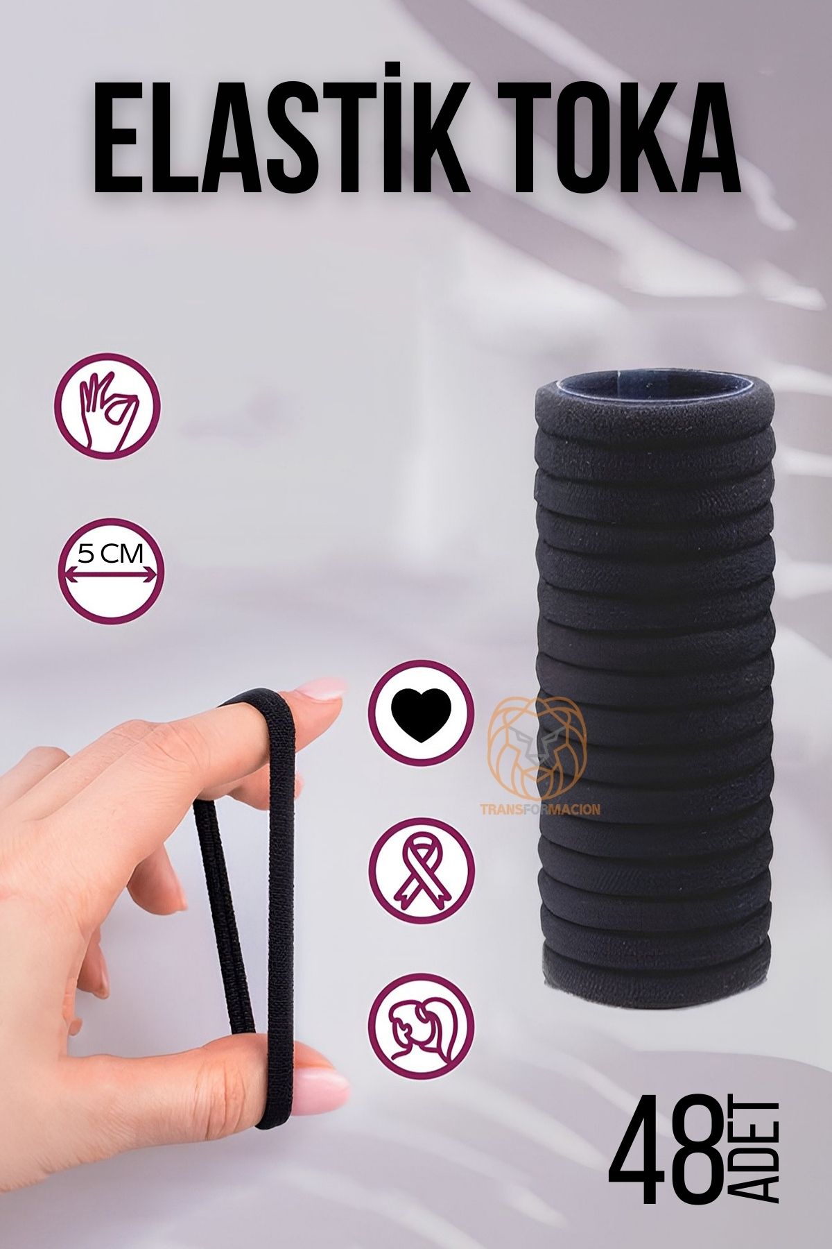 ModaCar Elastik Toka 48 ADET SİYAH 