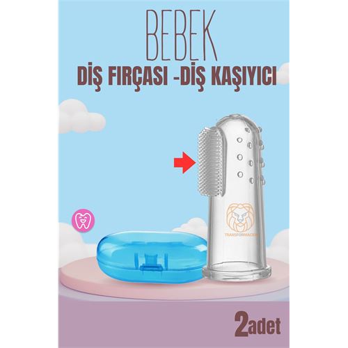ModaCar Bebek Diş Fırçası Diş Kaşıyıcı Silikon Kutulu 2 li SET 