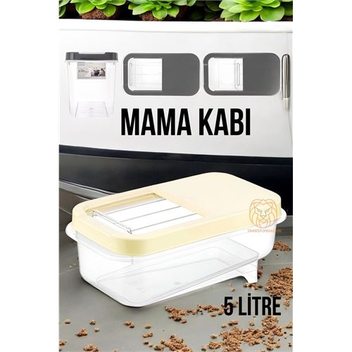 ModaCar Kedi ve Köpek Mama Saklama Kabı Sürgülü Kapaklı 5 Litre 