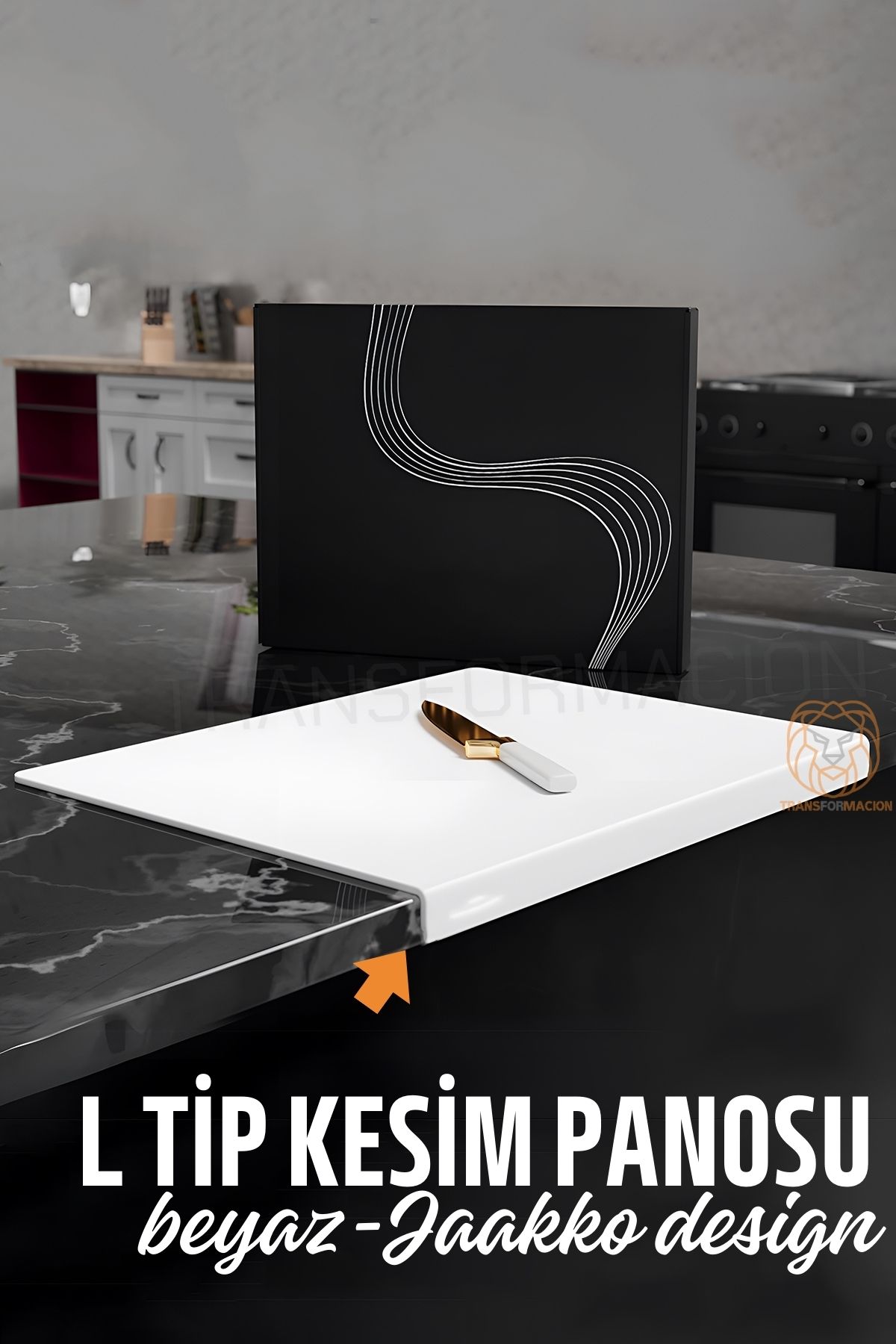 ModaCar Köşeli Kesim Panosu BEYAZ Kesim Tahtası Jaakko Design 