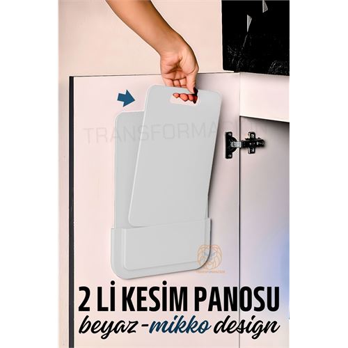 ModaCar 2 li Kesim Panosu Stantlı Yapışkanlı Kesim Tahtası BEYAZ Mikko Design 
