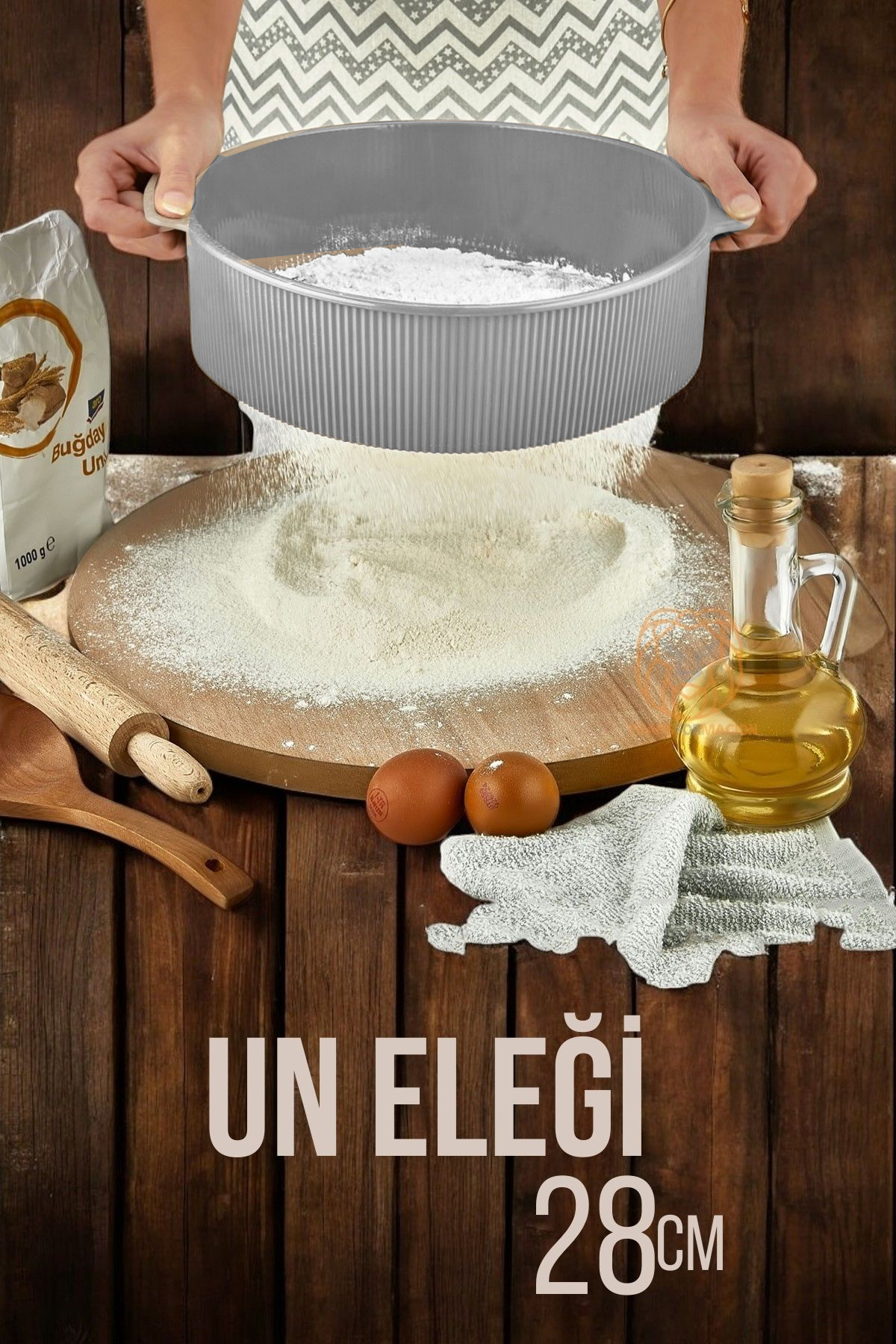 ModaCar Un Eleği Metal Telli Plastik Çerçeveli 28 cm Un Eleği Brustolina Design 