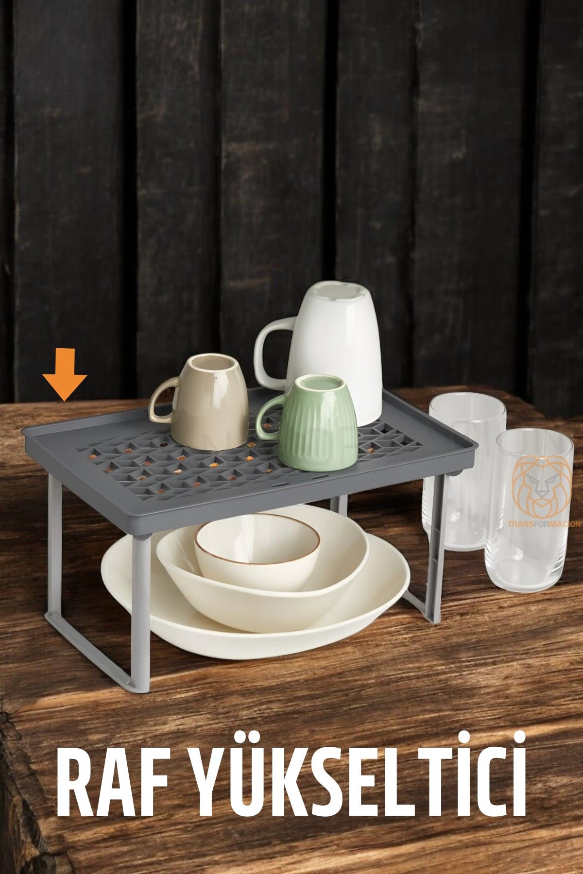 ModaCar Dolap İçi Raf Yükseltici GRİ Boundless Design 