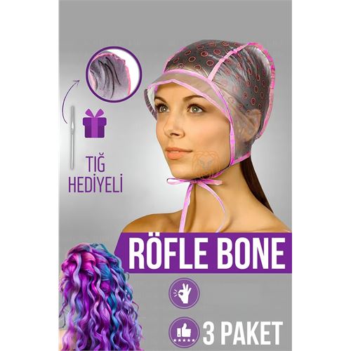 ModaCar Röfle Bonesi Tığlı 3 PAKET Saç Boya Bonesi 