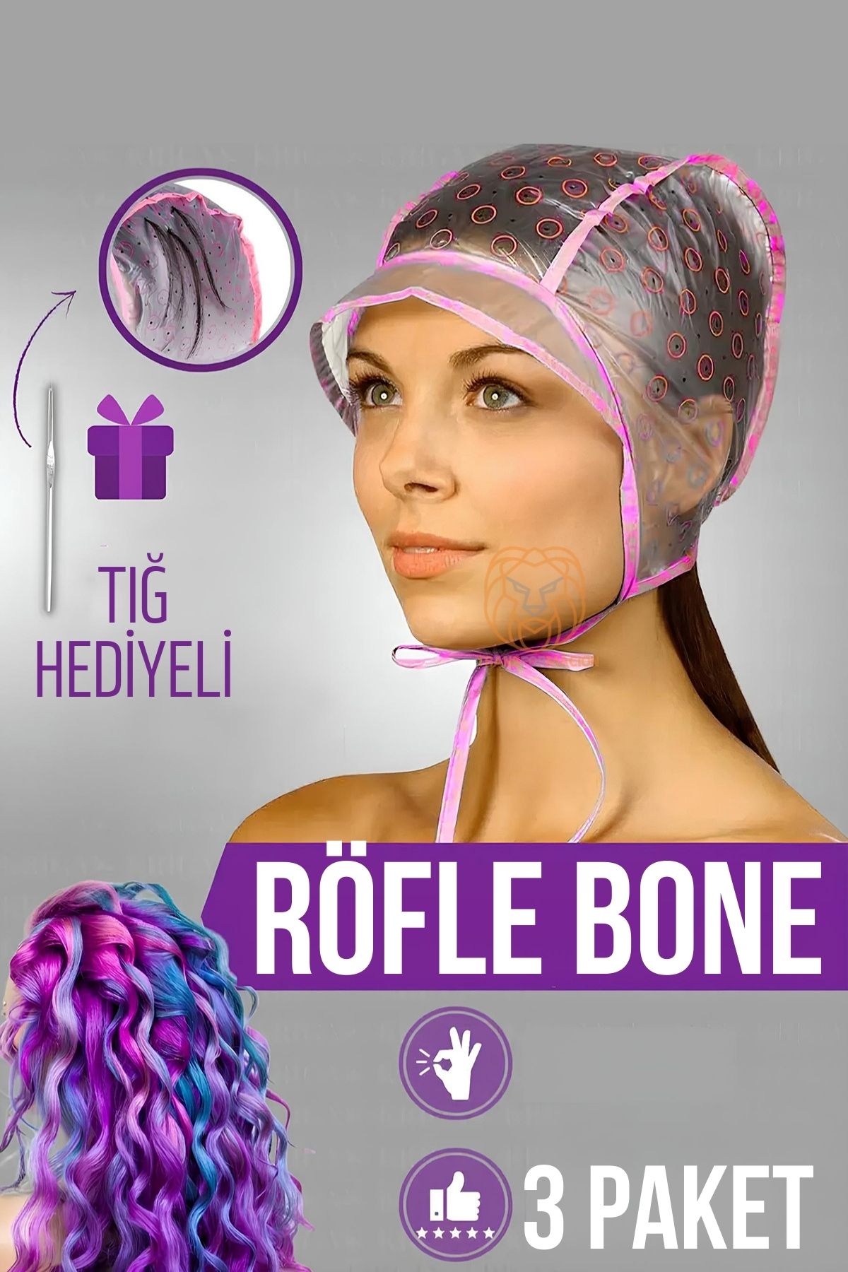 ModaCar Röfle Bonesi Tığlı 3 PAKET Saç Boya Bonesi 