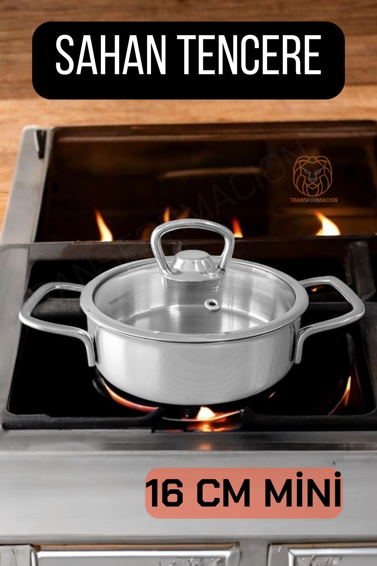 Kapaklı Sahan Tencere 16 cm Mini Paslanmaz Çelik 720322
