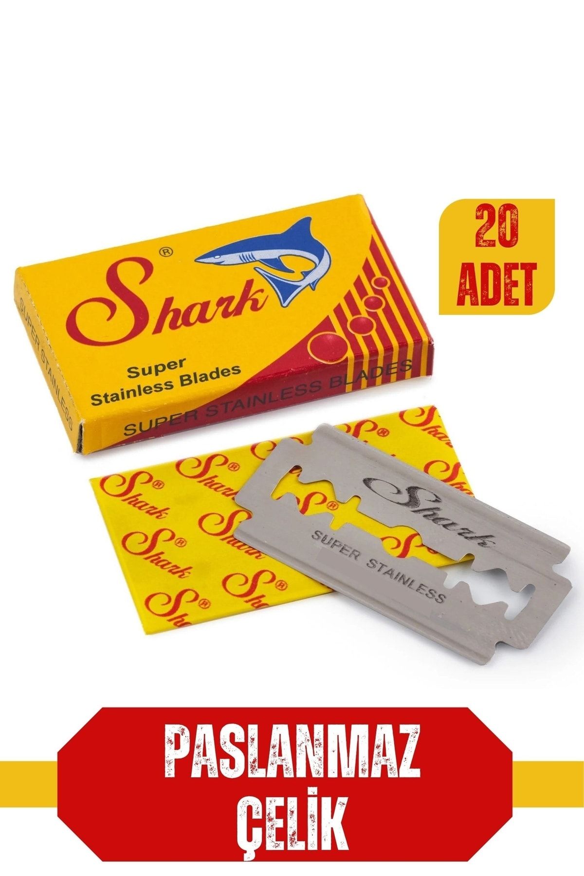 Shark 20 Adet Paslanmaz Çelik Tıraş Jileti 717187