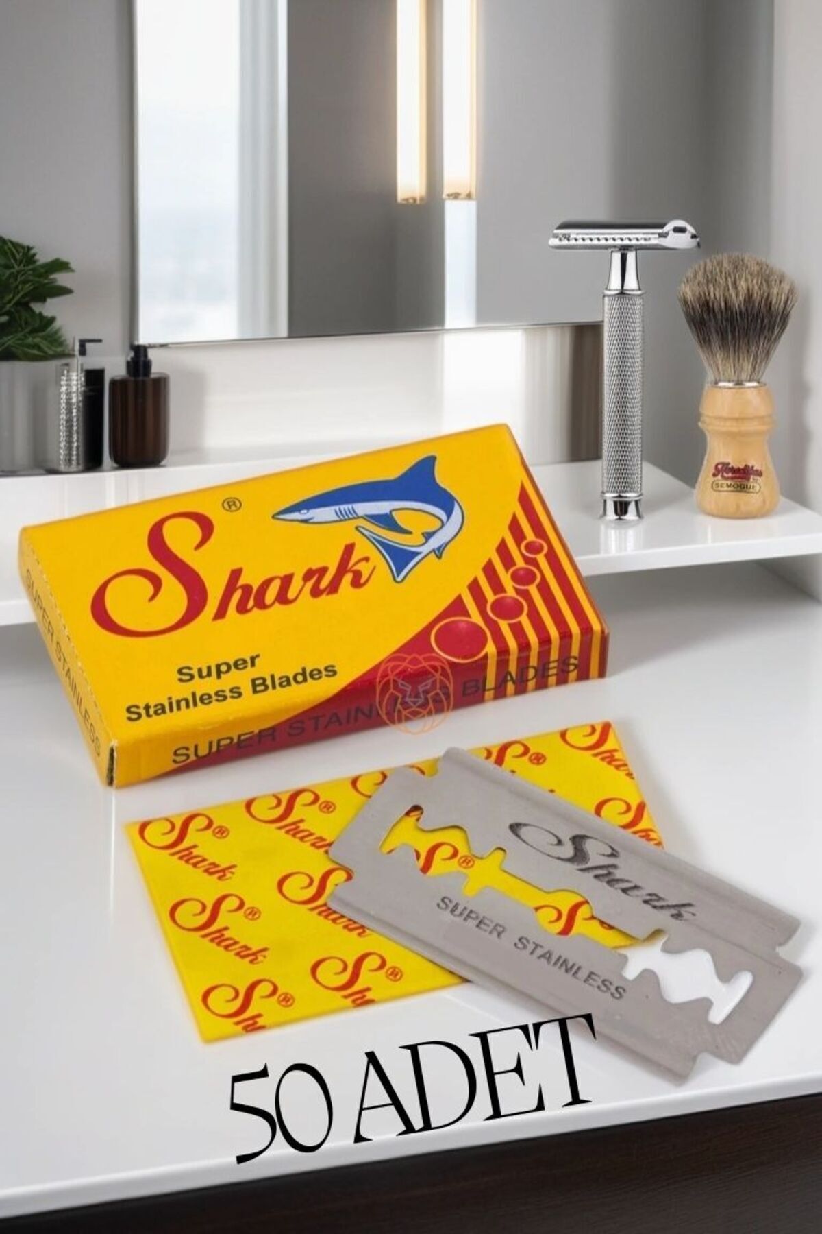 Shark 50 Adet Paslanmaz Çelik Tıraş Jileti 719623