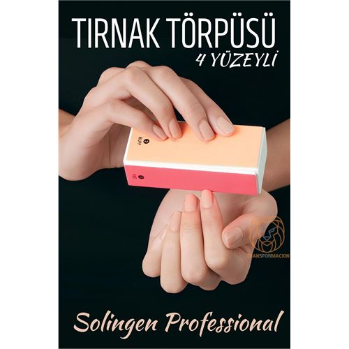 TransForMacion 4 Yüzeyli Tırnak Törpüsü ve Parlatma Blok Sünger Solingen Professional 716803  