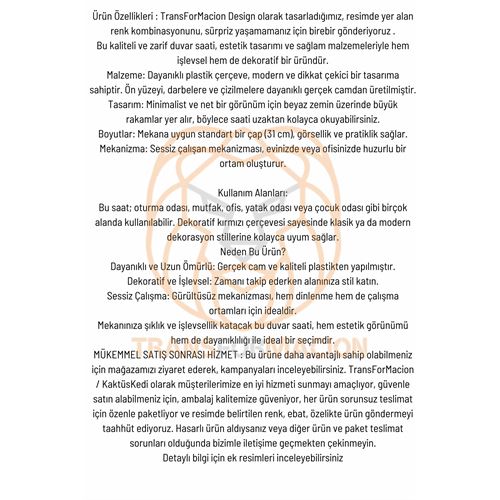 TransForMacion Duvar Saati Emores Tasarım 31 Cm 721033
