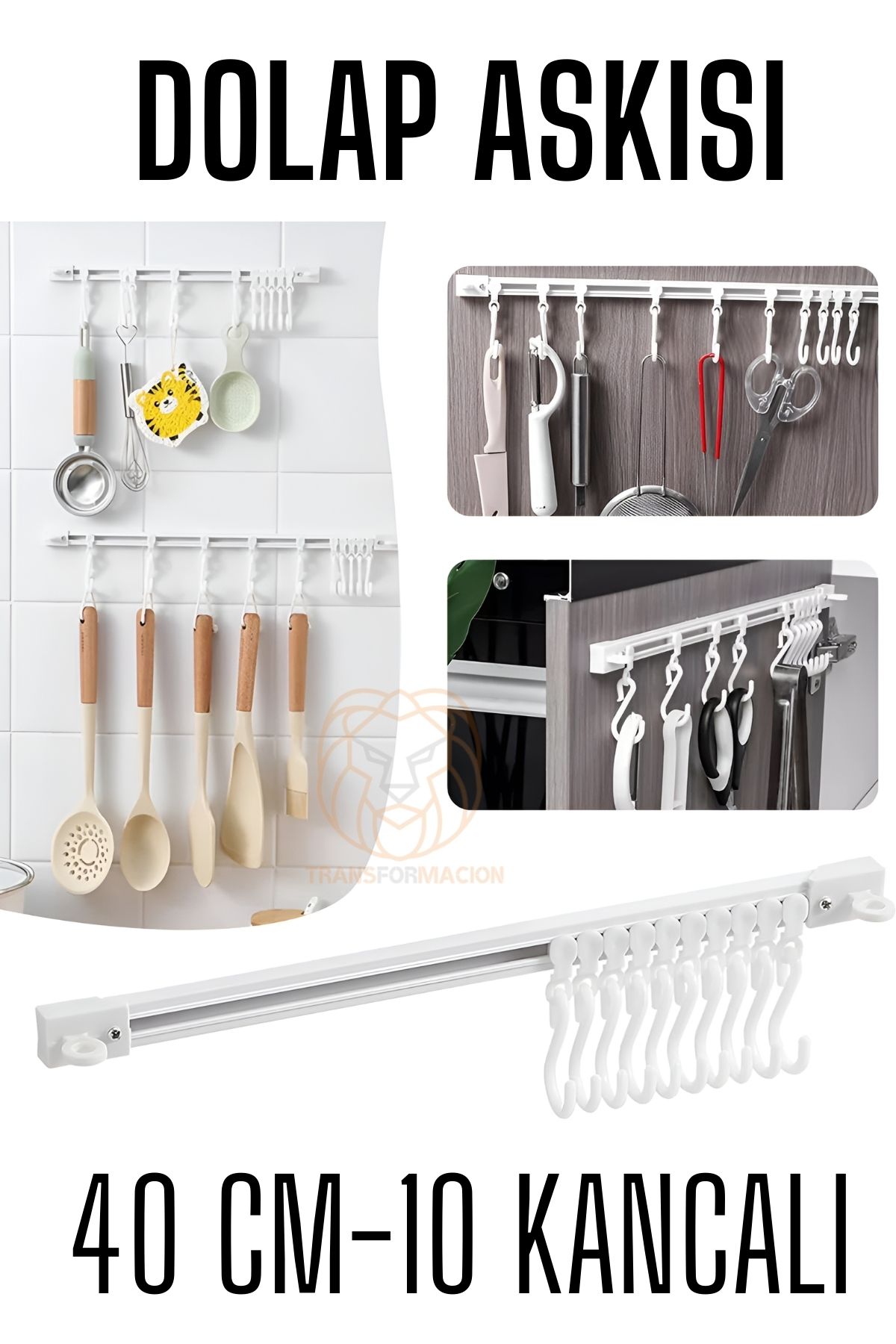 Transformacion Kayar Askılı Mutfak Dolap Askısı Banyo Askısı 721044