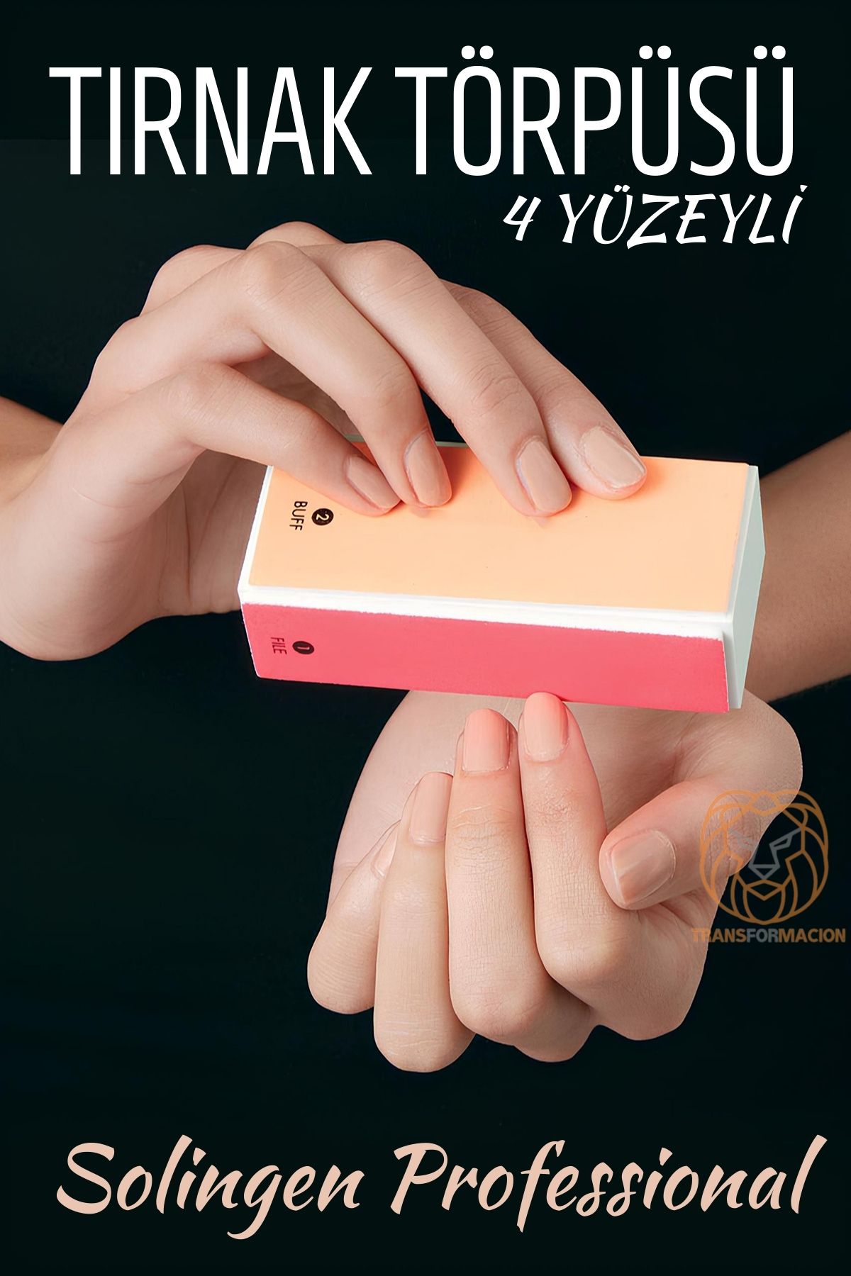 4 Yüzeyli Tırnak Törpüsü ve Parlatma Blok Sünger Solingen Professional 