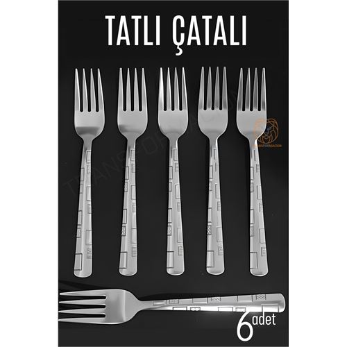 ModaCar Tatlı Çatalı Seti Veneta 6 lı Paslanmaz 