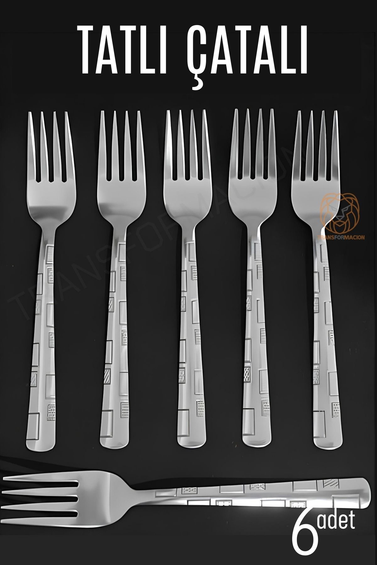 ModaCar Tatlı Çatalı Seti Veneta 6 lı Paslanmaz 