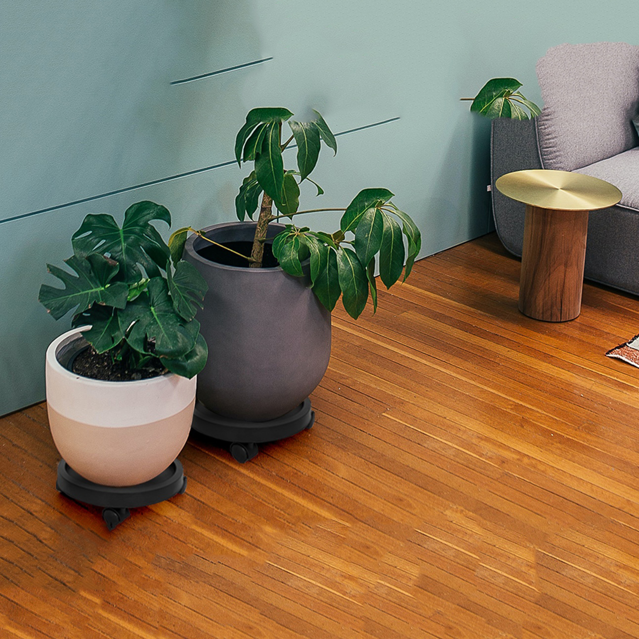 Tekerlekli Saksı Altığı 4 ADET 37 CM YEŞİL 721055