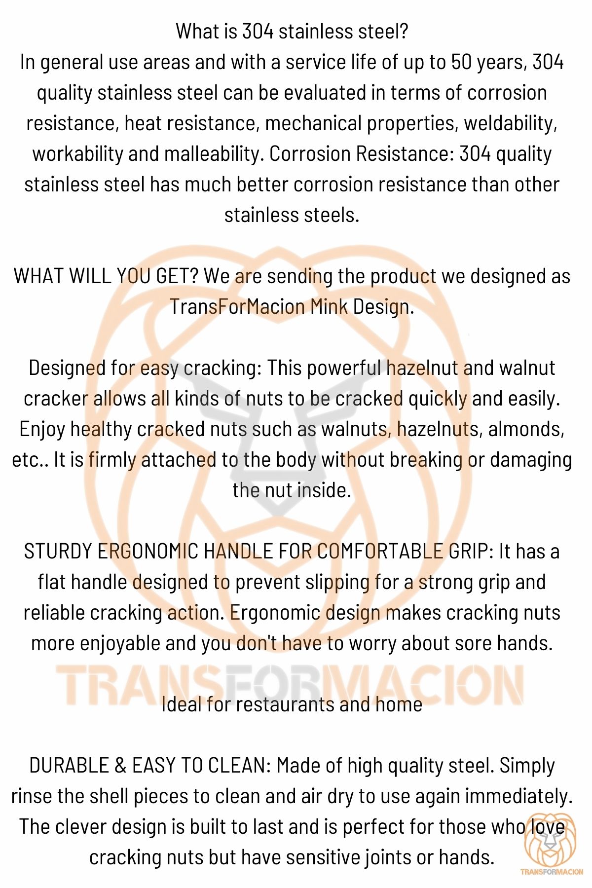  Fındık Ceviz Kırıcı 304 Paslanmaz Çelik Mink Design 721063