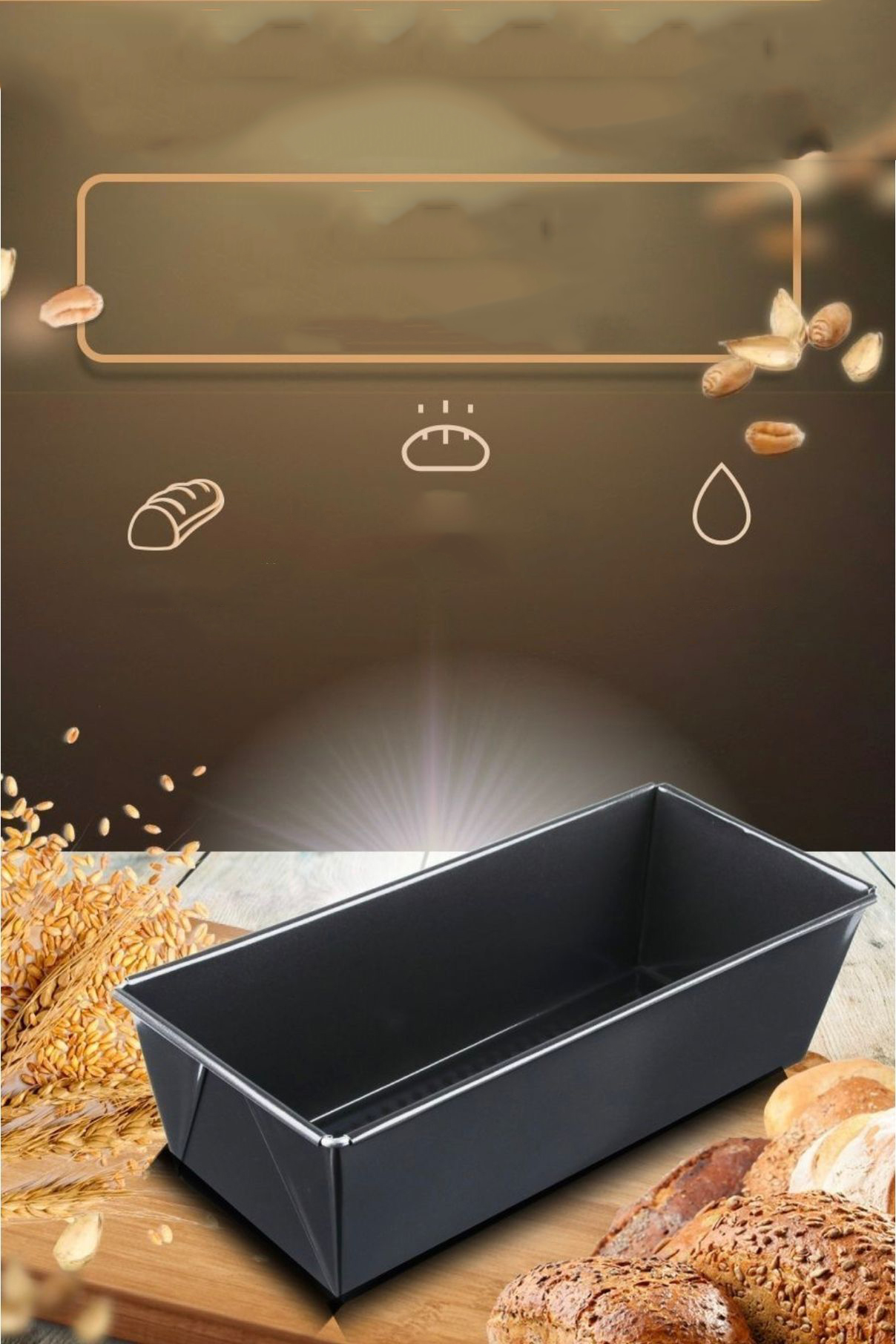 TransForMacion Teflon Ekmek Pişirme Kalıbı Evde Ekmek Yapımı Kalıbı 35 CM 719575