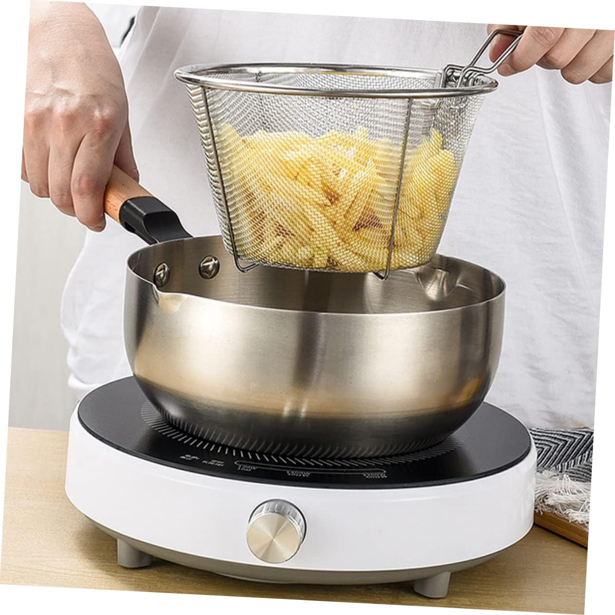 Kızartma Süzgeci Patates Kızartma Filtresi 304 Paslanmaz Çelik Mink Design 721078