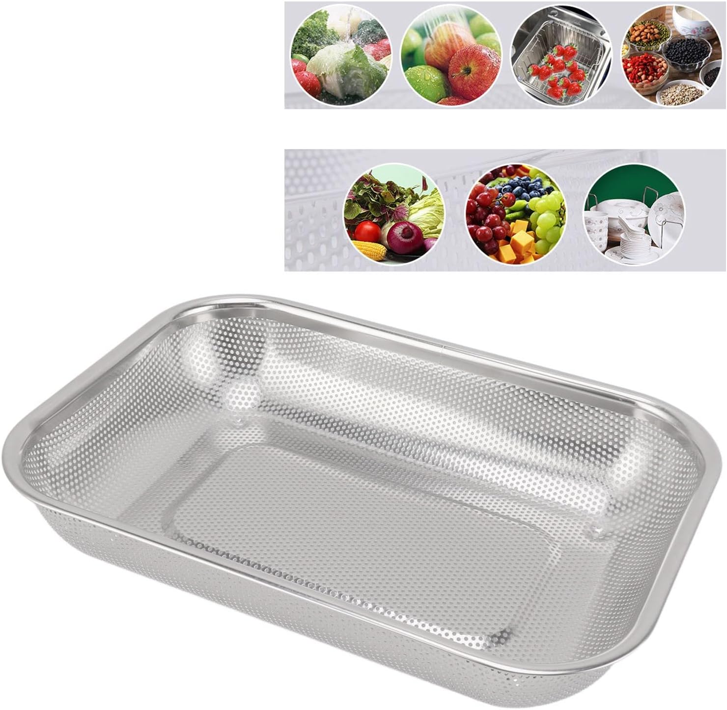 TransForMacion Kevgir Dikdörtgen Süzgeç 304 Paslanmaz Çelik Mink Design 721079