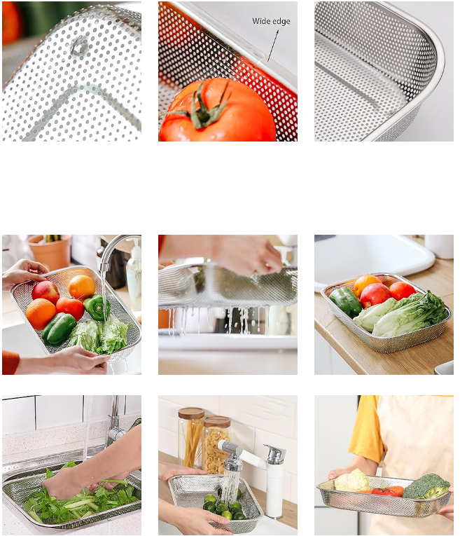 TransForMacion Kevgir Dikdörtgen Süzgeç 304 Paslanmaz Çelik Mink Design 721079