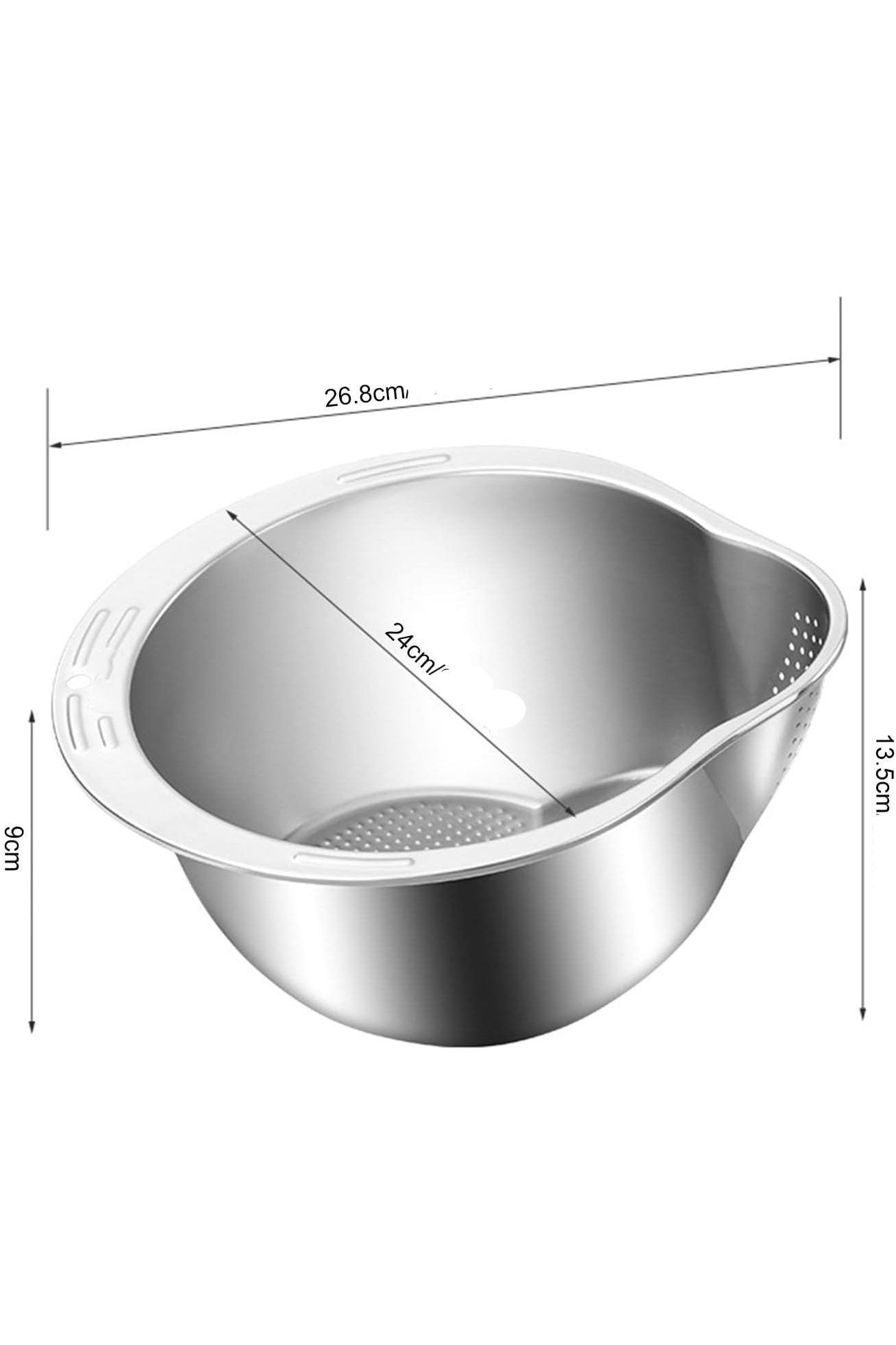 Pirinç Süzgeci Makarna Salata Süzgeci 304 Inox Paslanmaz Çelik  721080