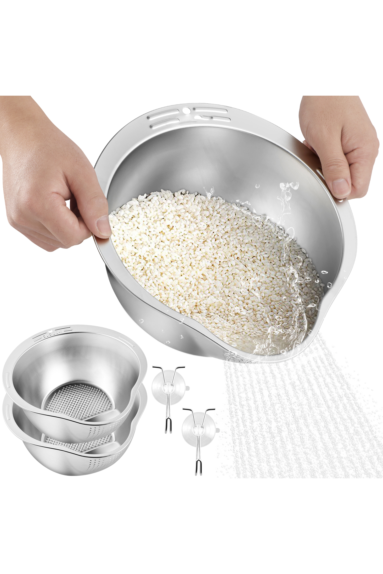 Pirinç Süzgeci Makarna Salata Süzgeci 304 Inox Paslanmaz Çelik  721080