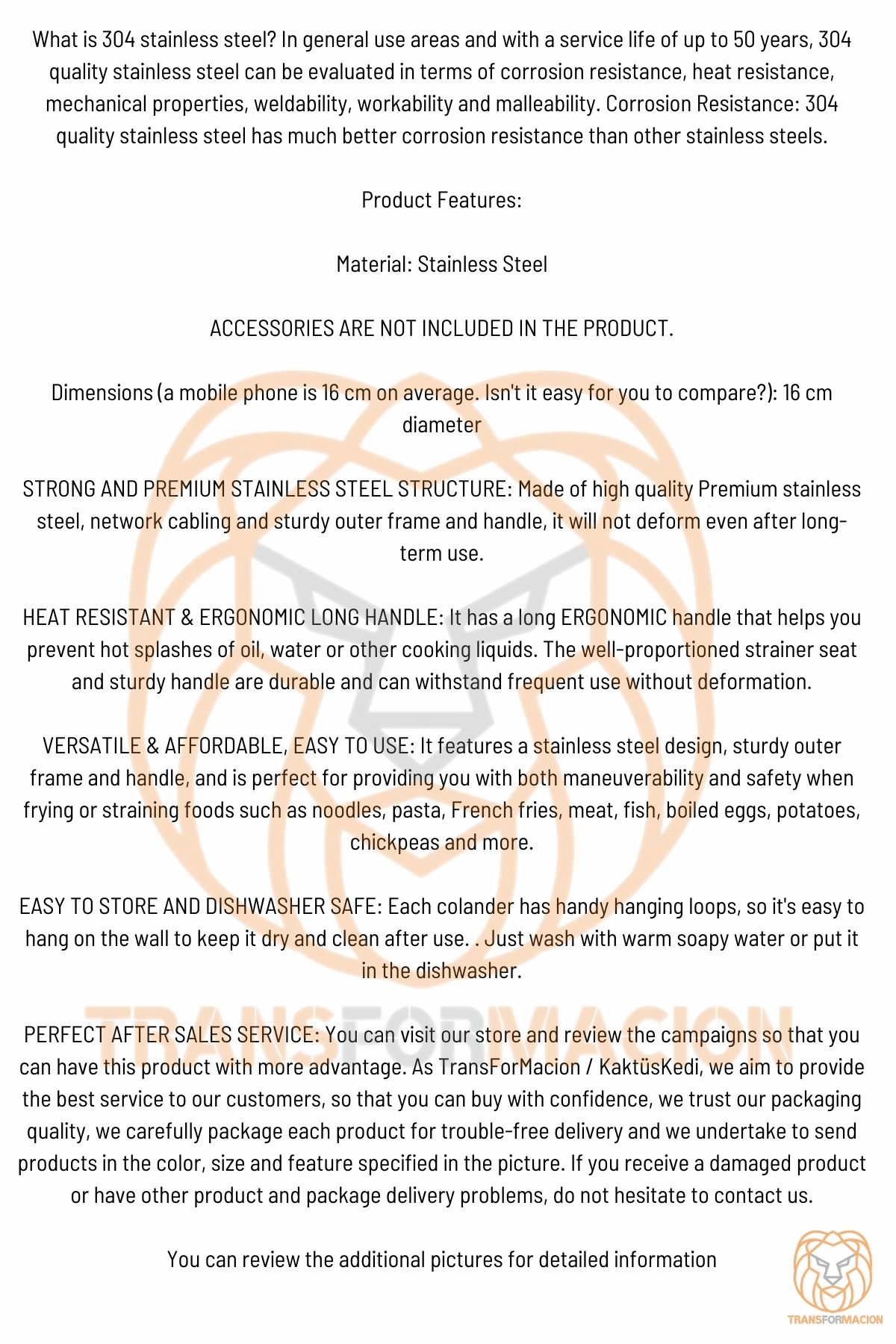 Kevgir 304 Paslanmaz Çelik Delikli Büyük Kevgir Kolay Temizlenen Kevgir 721087