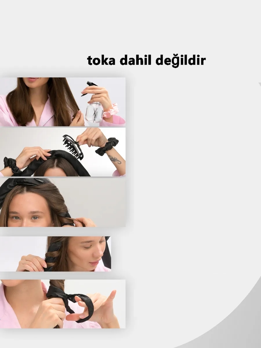 Saç Sosisi Isısız Saç Şekillendirici Saten Japon Bigudisi 721007