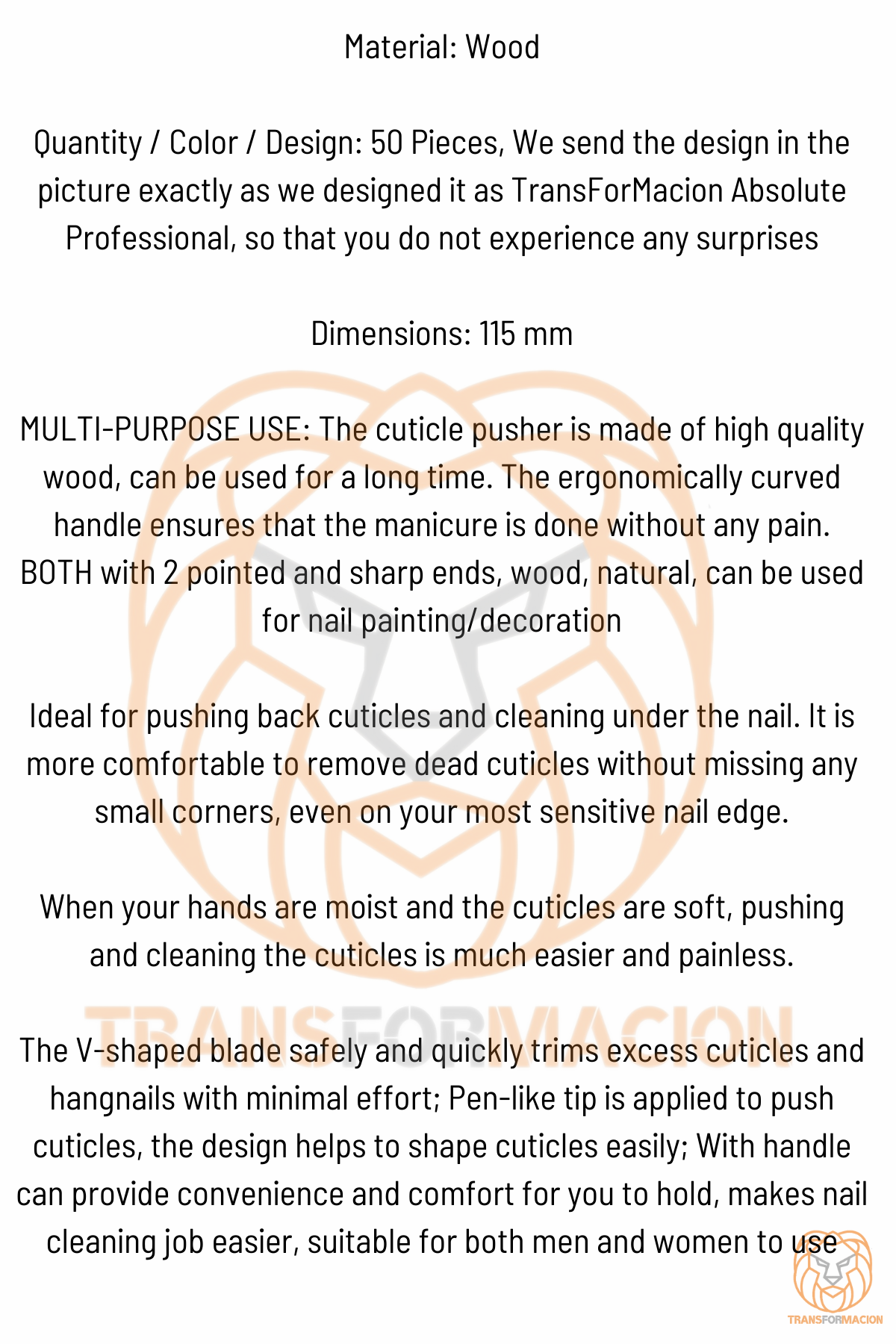 Nano Portakal Çubuğu Tırnak Temizleyici Et İtici  50 Adet Absolute Professional 721098