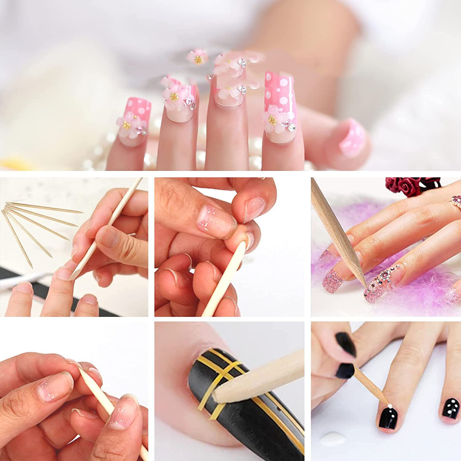 Nano Portakal Çubuğu Tırnak Temizleyici Et İtici  50 Adet Absolute Professional 721098