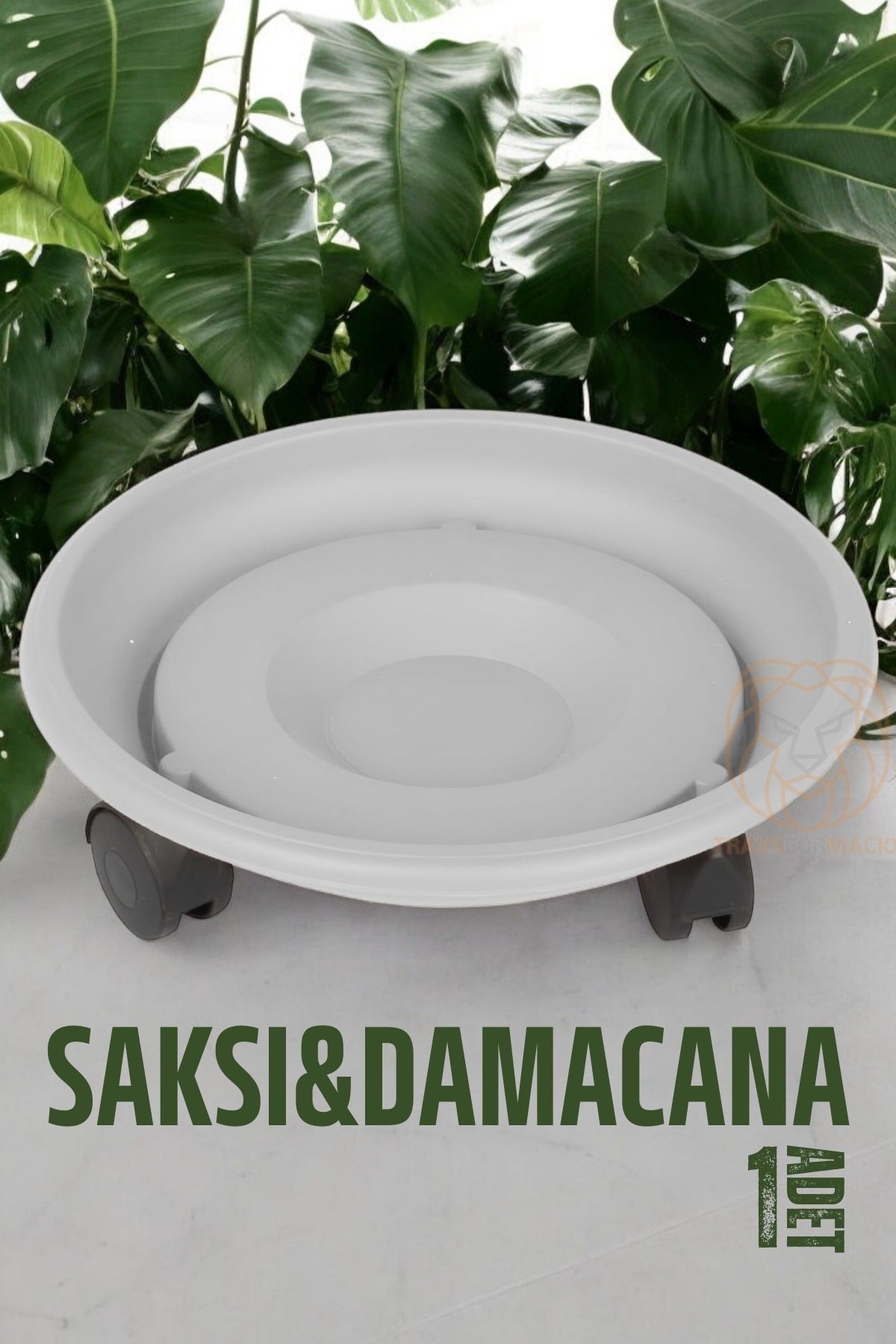 Tekerlekli Saksı Altığı 37 CM BEYAZ