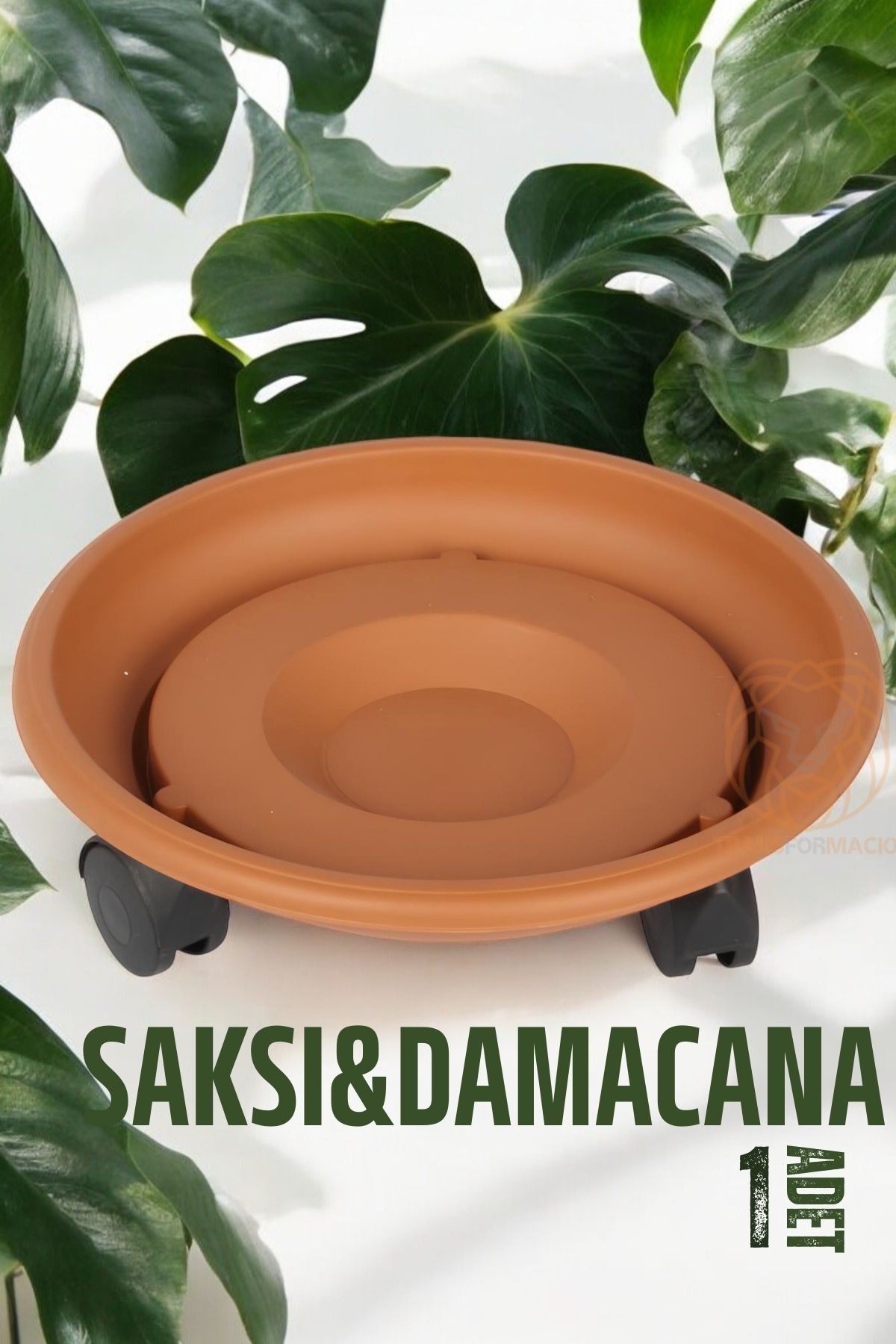 Tekerlekli Saksı Altığı 37 CM KAHVE 