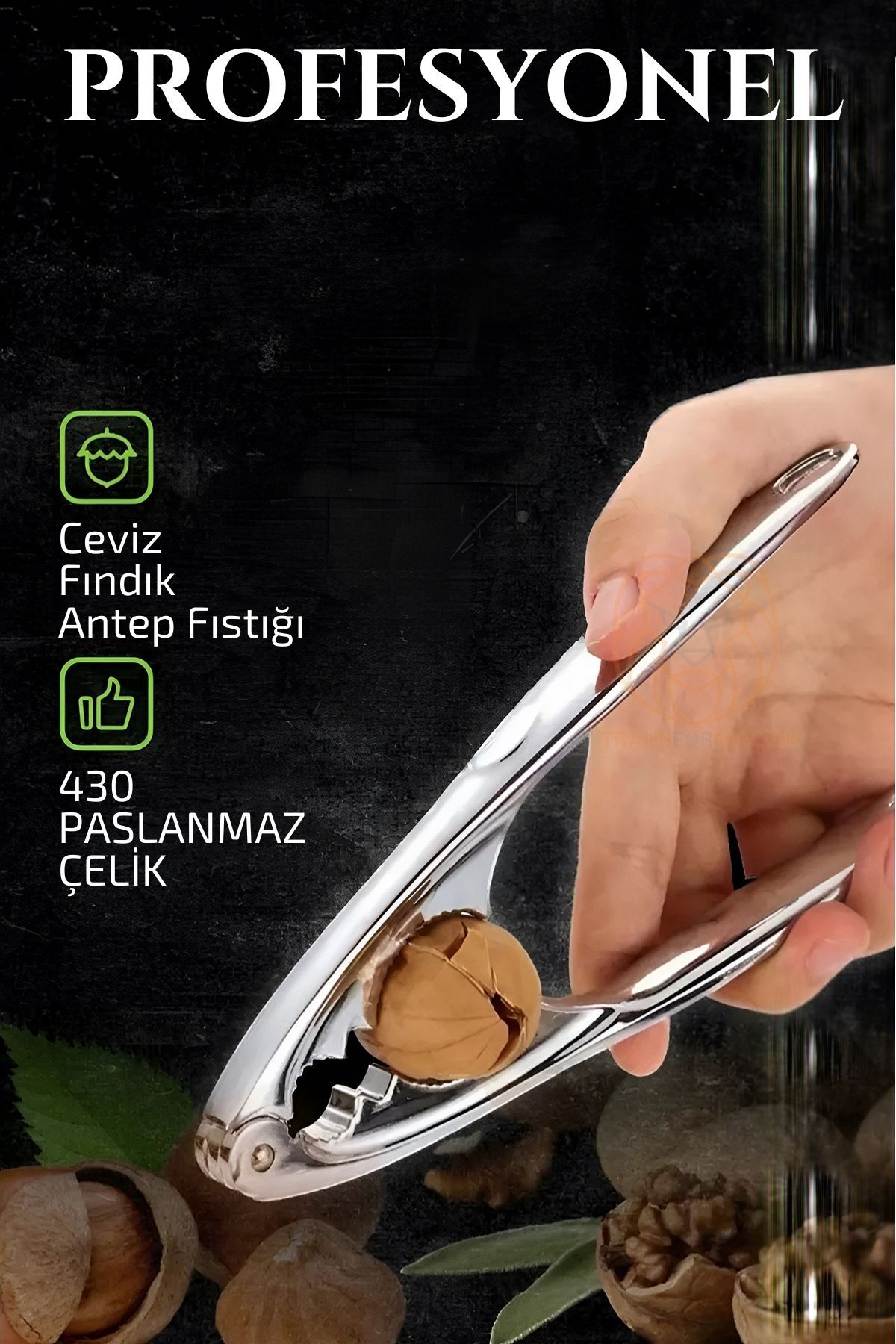 Fındık Ceviz Kırıcı 304 Paslanmaz Çelik Mink Design
