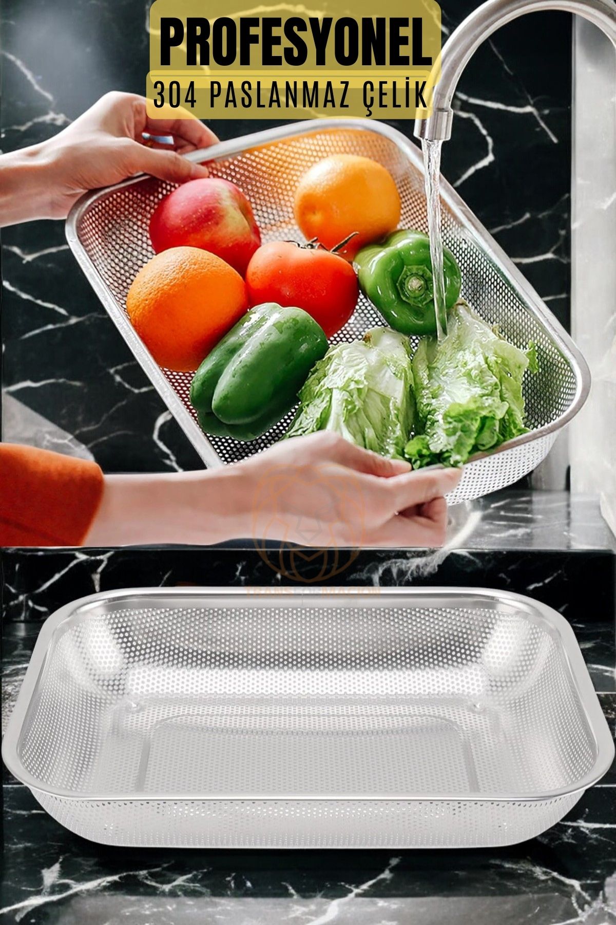 ModaCar Kevgir Dikdörtgen Süzgeç 304 Paslanmaz Çelik Mink Design 