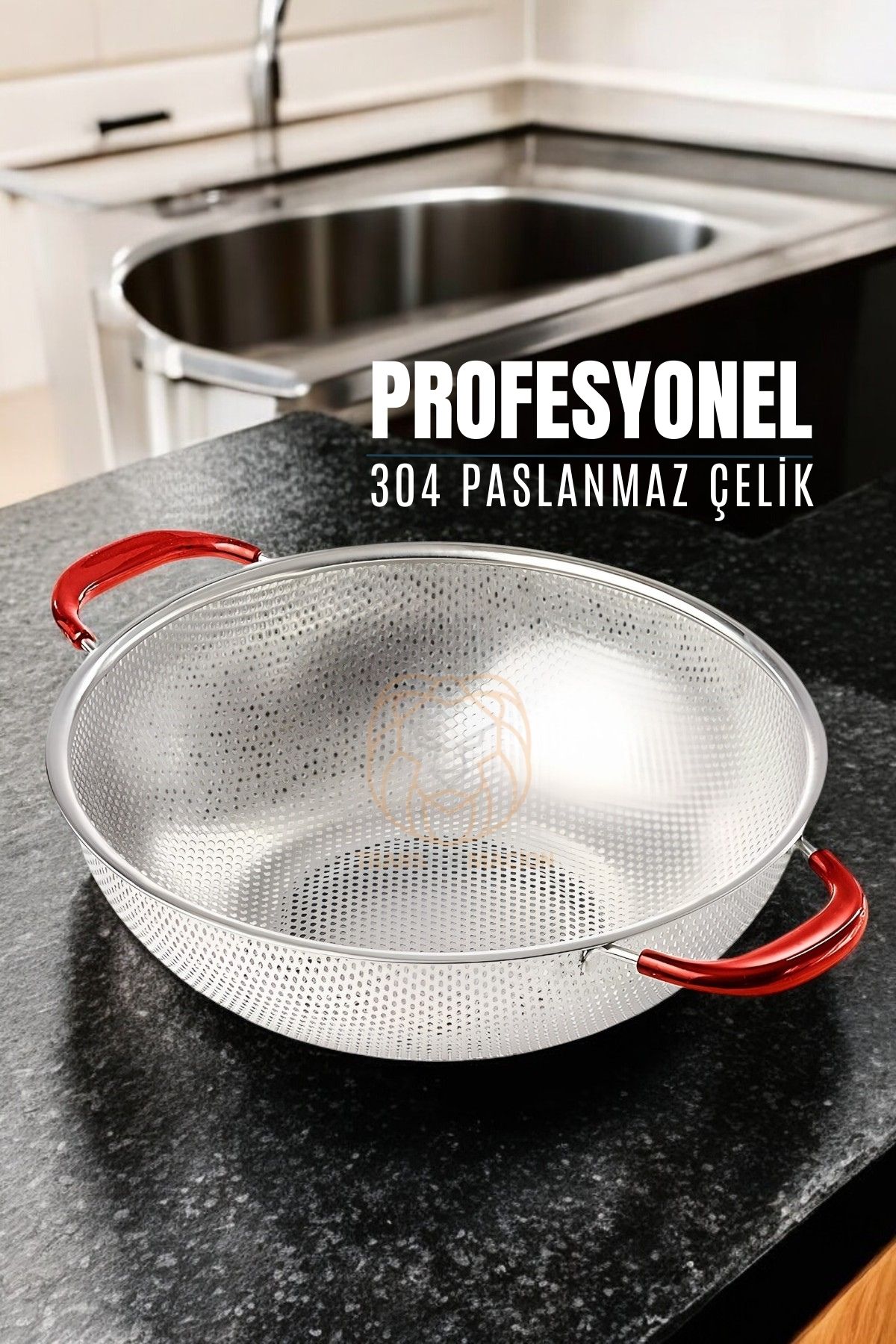 ModaCar Kevgir Yuvarlak Süzgeç 304 Paslanmaz Çelik Mink Design 