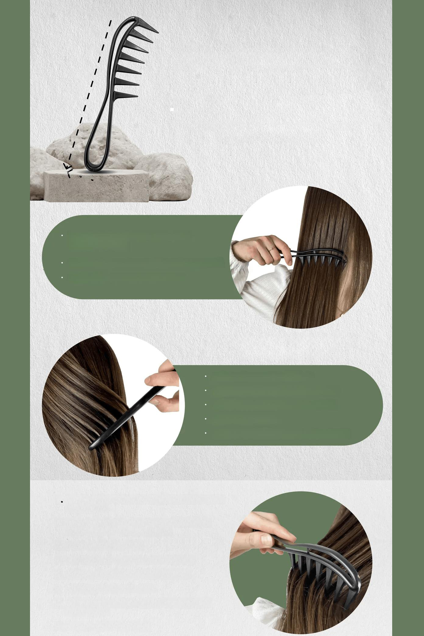 Geniş Dişli Stil Tarağı Karbon Solingen Professional 721103