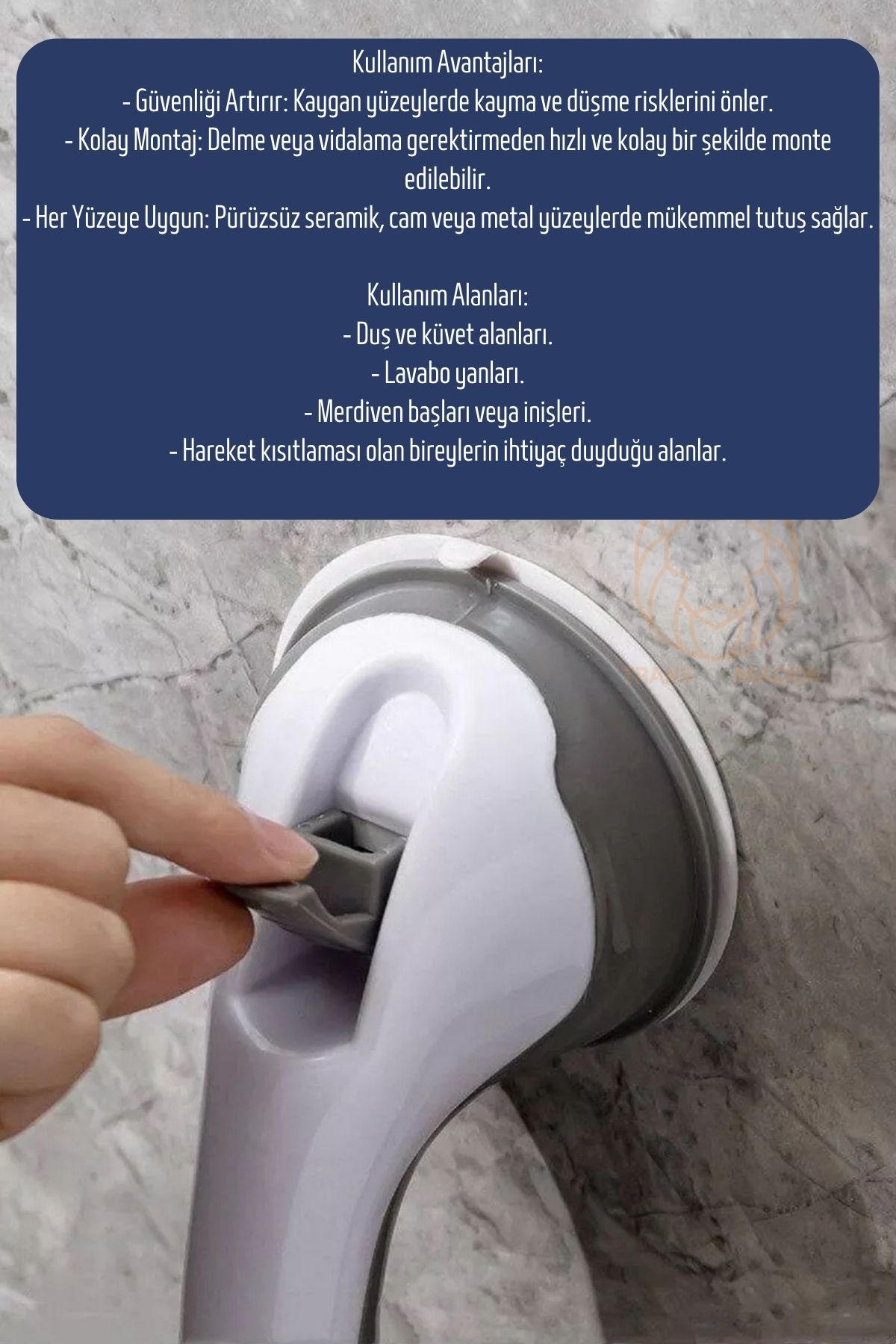 Banyo Duş Yardımcı Vantuzlu Tutacak Yardımcı Anne 715644