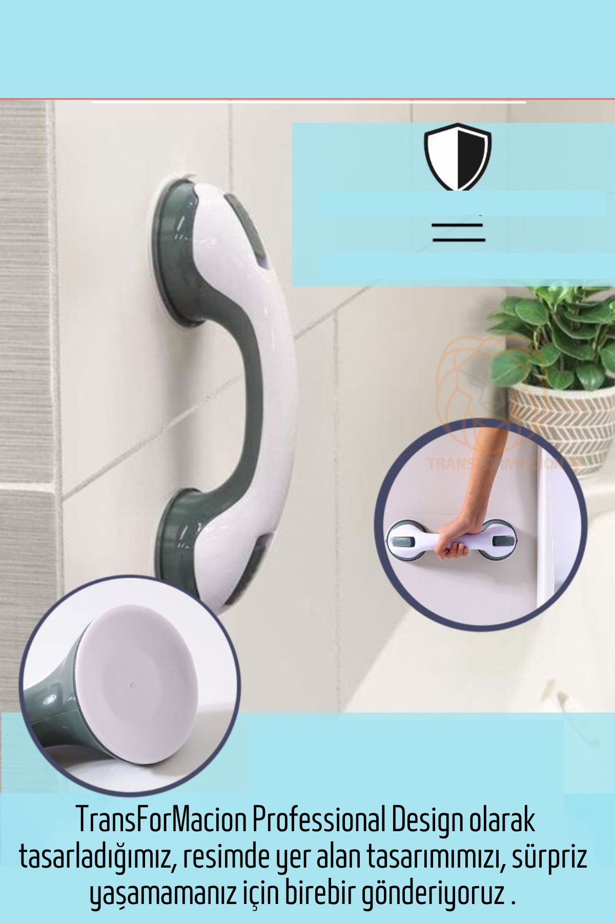 Banyo Duş Yardımcı Vantuzlu Tutacak Yardımcı Anne 715644