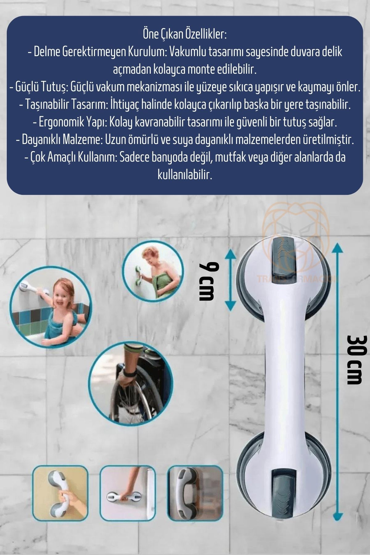 Banyo Duş Yardımcı Vantuzlu Tutacak Yardımcı Anne 715644