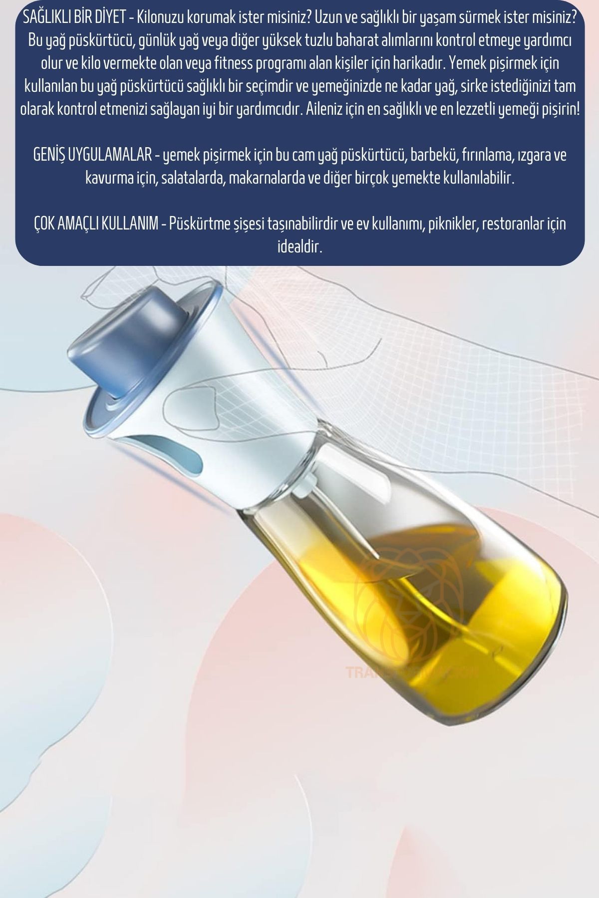 TransForMacion Yağ Püskürtücü Sprey Mini Hunili 220 ML Cam 721107