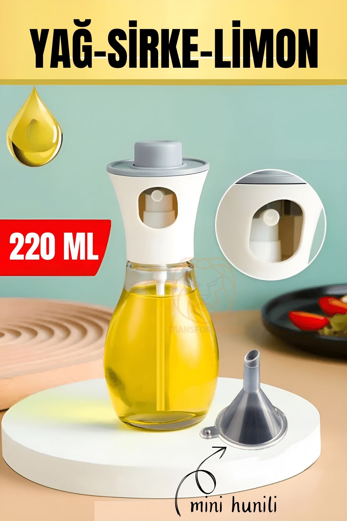 TransForMacion Yağ Püskürtücü Sprey Mini Hunili 220 ML Cam 721107