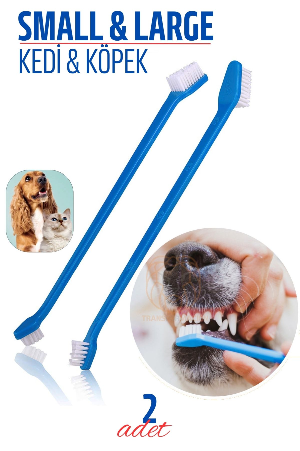 Köpek Ve Kedi Diş Fırçası Küçük Büyük Uçlar 2 ADET 721114