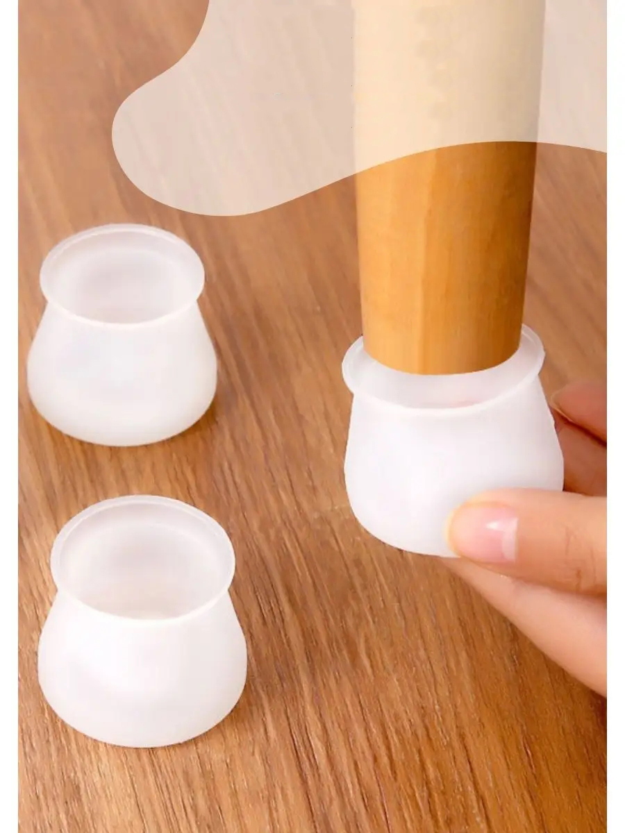 Masa ve Sandalye Ayak Koruyucu Silikon Zemin Koruyucu BEYAZ 12 ADET 721128