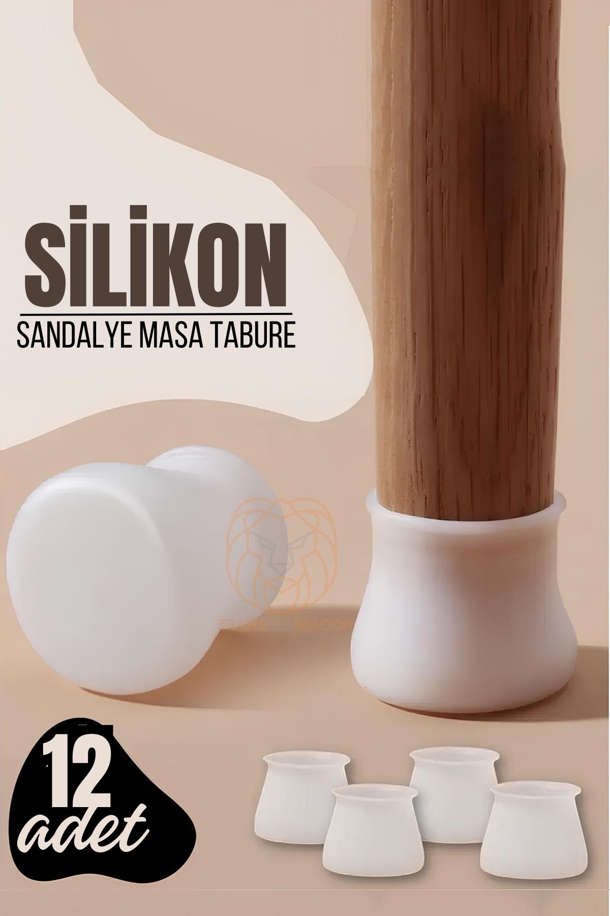 Masa ve Sandalye Ayak Koruyucu Silikon Zemin Koruyucu BEYAZ 12 ADET 721128