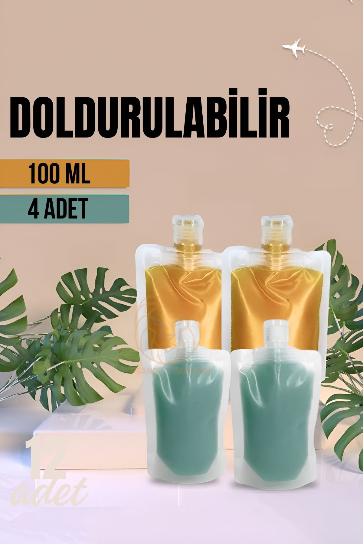 TransForMacion Doldurulabilir Krem Şampuan Kabı Tekrar Kullanılabilir Set 4 ADET 721129