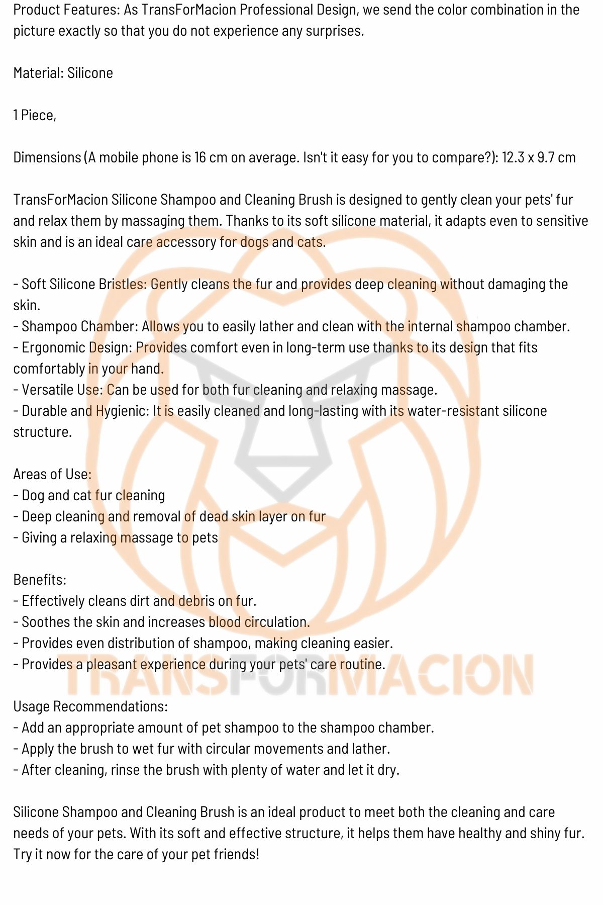 Hayvan Tüy Toplama Yıkama Kaşınma Silikon Fırçası 721131