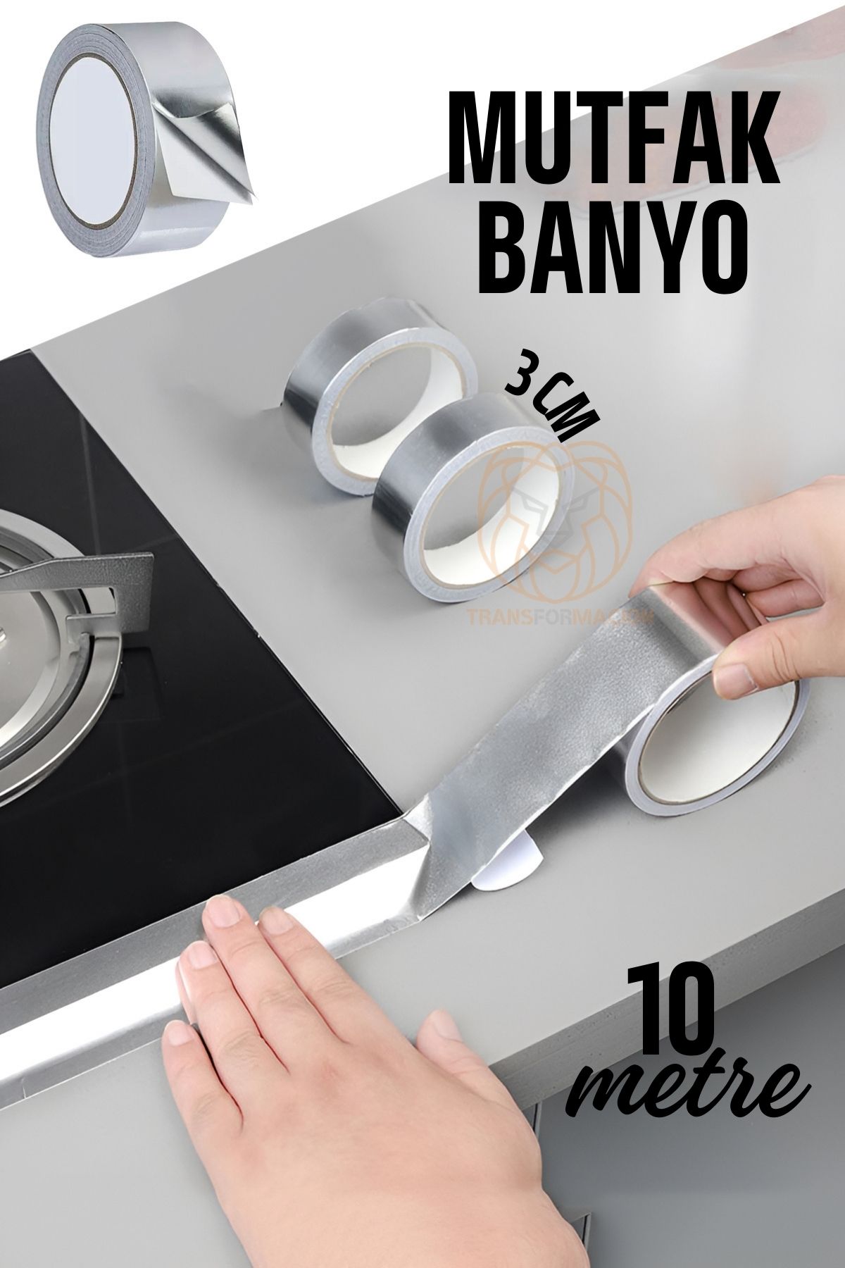 Transformacion Kendinden Yapışkanlı Alüminyum Su Sızdırmaz Yanmaz Bant 10 Metre 721134