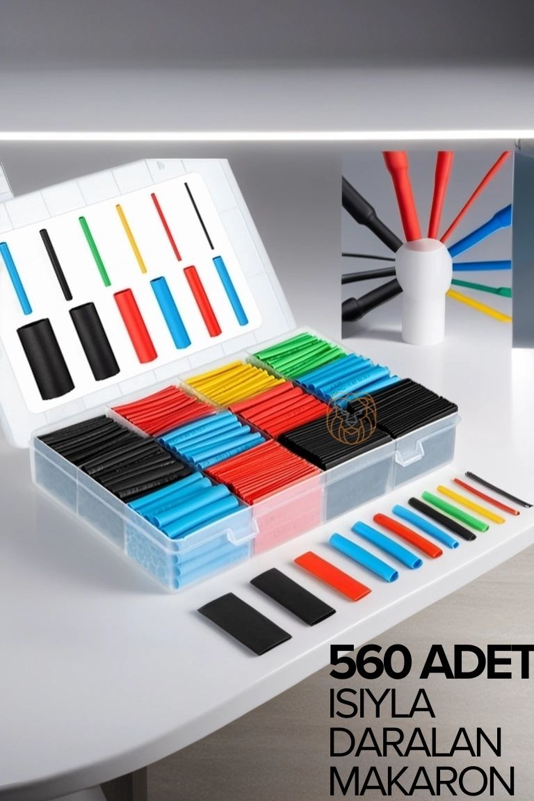 560 Adet Isıyla Daralan Makaron Kablo Koruyucu Kılıf 719615